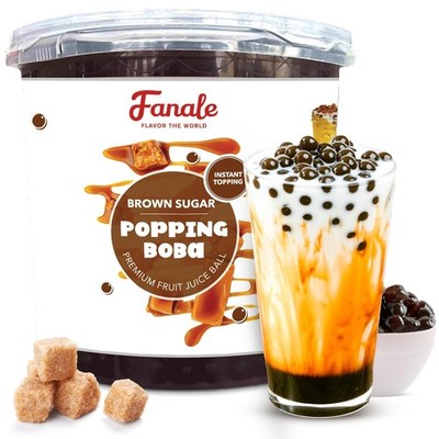 Brown Sugar Popping Boba Pearls, Vegan, Non GMO, Gluten Free, Fat Free, Perfe...