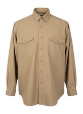 VTG Eddie Bauer Elkhorn Shirt Mens L Tan Khaki Canvas 90s Workwear Outdoor Retro