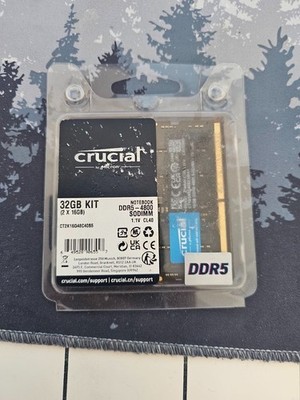 Crucial 32GB Kit (2x16GB) DDR5-4800 SODIMM Laptop RAM - Used Good