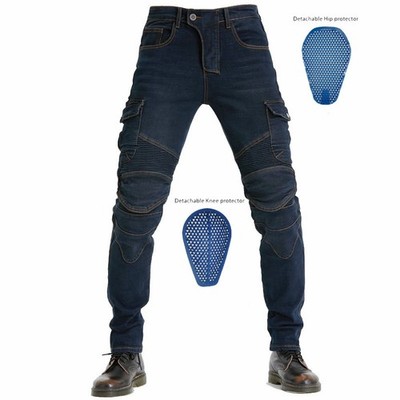 Herren Motorradhose Denim Jeans Damen Biker Riding Racing Hose Freizeit W/Pads