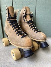 Vtg Riedell Brown Suede Roller Skates Size 8  SUPER X  Super Grip Trucks