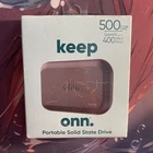 onn. 500GB Portable External SSD USB-C 400MB/s for PC/Laptop Black