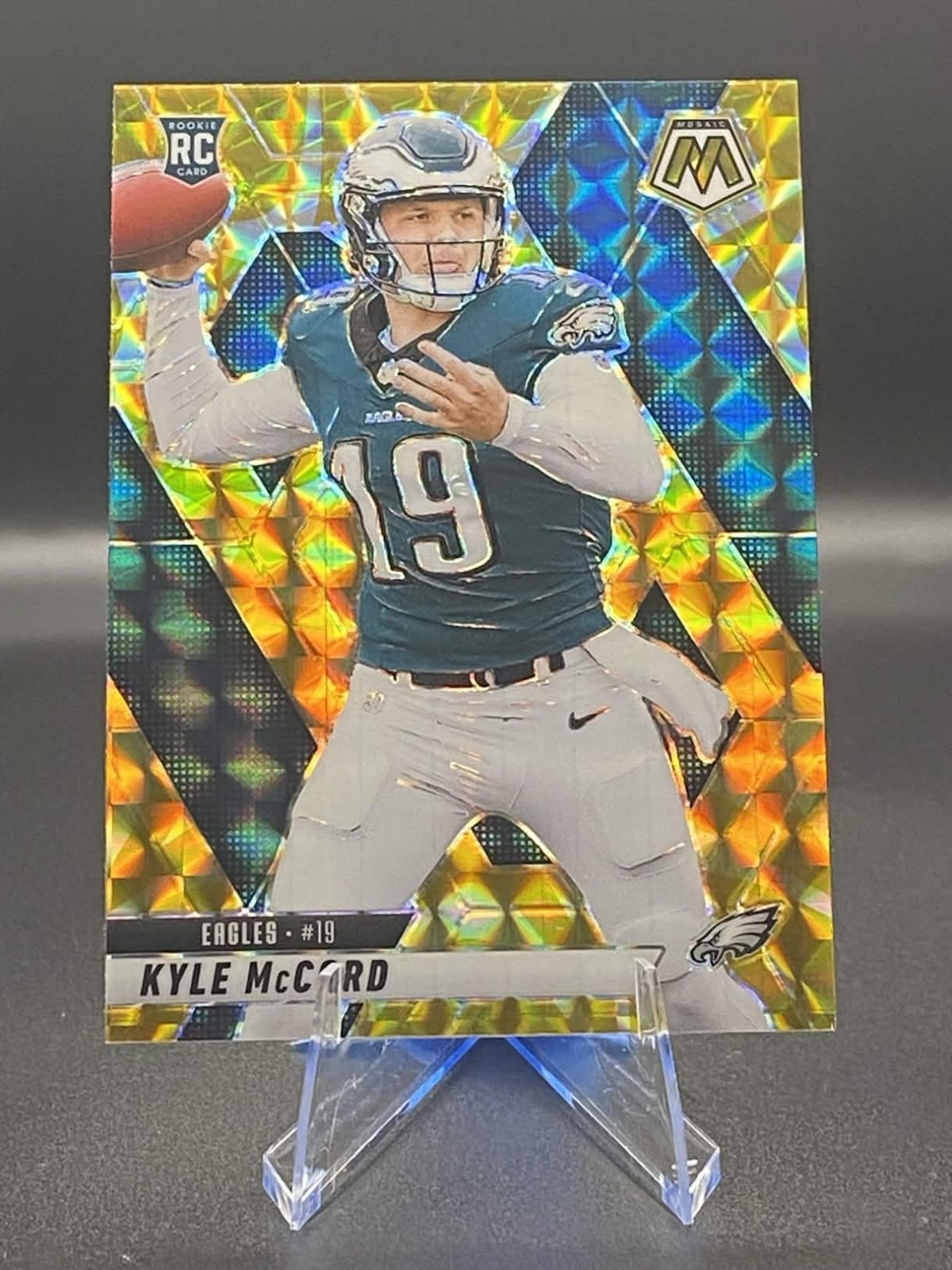 2025 Panini Mosaic - Rookies Kyle McCord #352 Reactive Yellow Mosaic Prizm (RC)