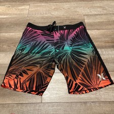Hurley Hawaii Phantom Sig Zane Board Shorts Mens 36 Swim Trunks Surf Drawstring
