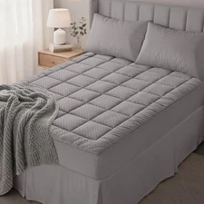 OLANLY Queen Quilted Fitted Mattress Pad – Soft Down Alternative Pillow