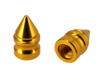 "Set: 2X Ventilkappe \"Dorn\", Gold Eloxiert"