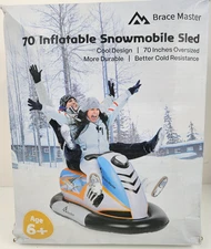 Brace Master 70" Inflatable Snowmobile Sled Snow Tube