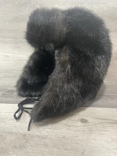 Simply Vera Womens Fluffy Fuzzy Black Trapper Aviator Cap Hat