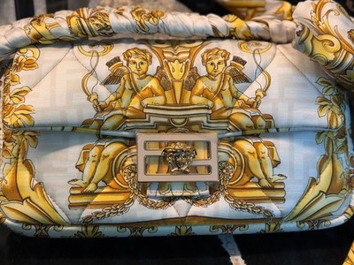 Fendi x Versace Fendace Baguette NM Bag Quilted Printed Silk Medium, Its AmaZinG