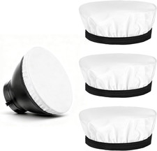 Light Diffuser, 4Pcs 7"/18Cm White Standard Cloth Soft Cover Diffuser Lamp Sock
