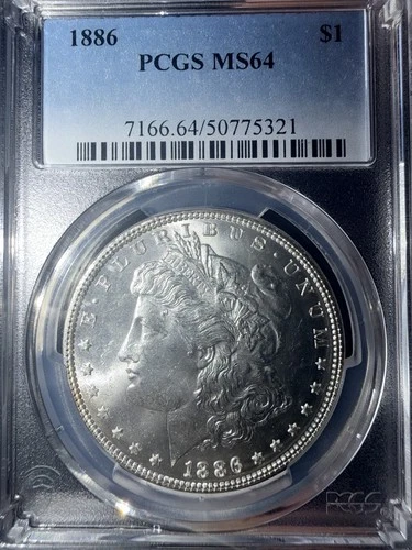 1886 Morgan Silver Dollar PCGS MS64 S$1 Philadelphia Mint - Blast White Luster!