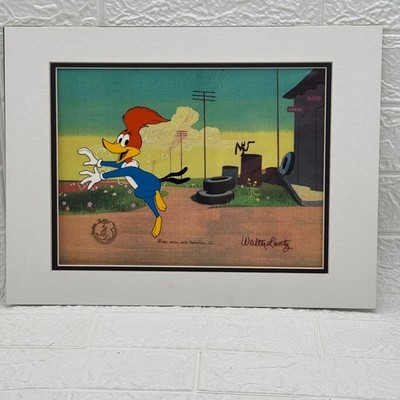 Walter Lantz signed Woody Woodpecker Original Hand-Painted Animation Cel (1987)