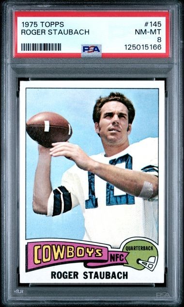 1975 Topps #145 Roger Staubach PSA 8