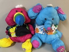 Vintage 1987 Fisher Price PUFFALUMPS Wild Things Pink TOUCAN Blue Elephant