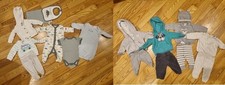 Lot of 16 baby clothes sets sweater body suit one piece swaddle bib 0-3 months