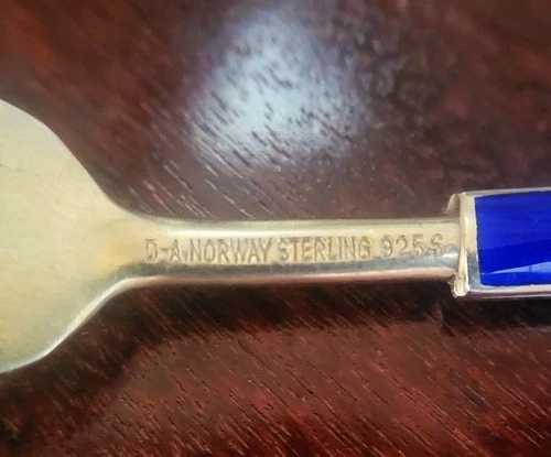 Beautiful Vtg  Large 5 5/8" David Andersen Sterling Silver Enamel Fork- no Spoon - Picture 2 of 4