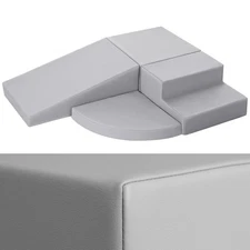 4-Piece PU Leather Baby Foam Climbing Blocks for Toddlers - Soft Play Climbin...