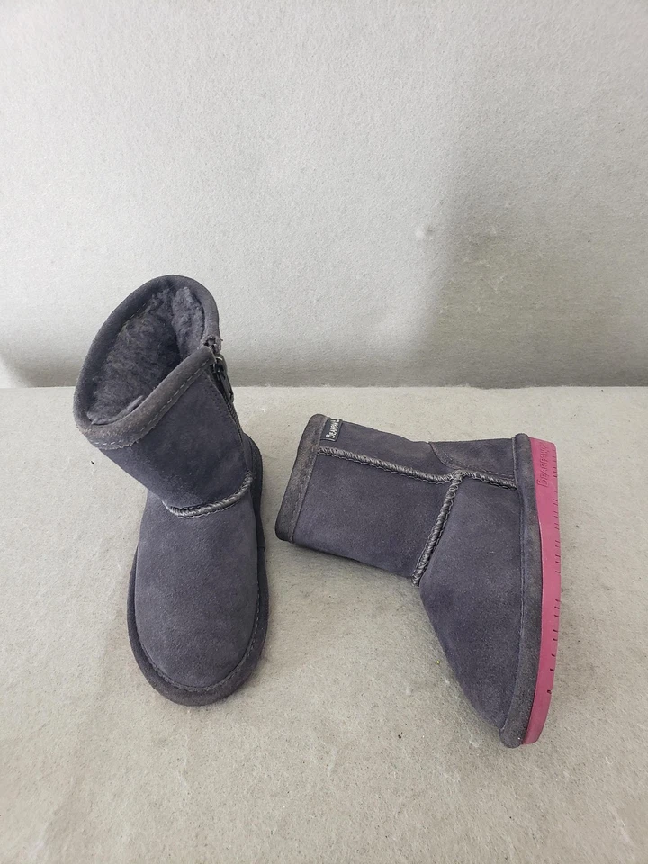Bearpaw Botas Niñas Niño Pequeño 7 Gris Imitación Gamuza Imitación Piel Invierno Cremallera Cálidos Zapatos Foto 4 de 4