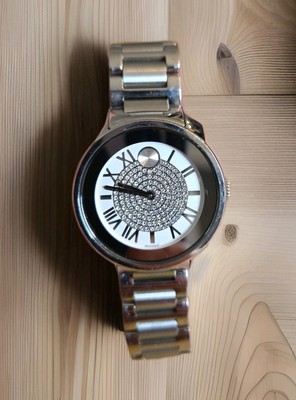 Movado Bold Women's Silver Tone All Steel Dazzling Pavé Crystals Watch 3600254