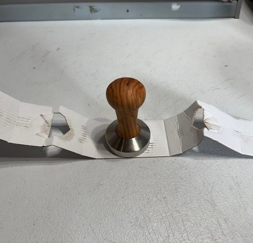 Metallurgica Motta 58 mm Olive Wood Tamper With Flat Stainless Steel Base