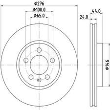 HELLA 2x Bremsscheibe vorne Ø276 mm für VW Polo AW1 BZ1 1.0 TSI 1.6 TDI