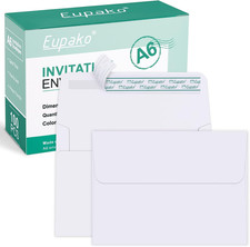 A6 White Envelopes 4X6, 100 Pack Self Seal Envelopes for 4X6 Cards