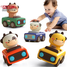 Iplay, Ilearn Press to Go Car Toys for Toddlers 1-3, Baby Animal Racing Cars, In