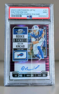 #ad 🦬PSA 9 2023 Panini Contenders Optic Purple Pulsar AU 21 RC Dalton Kincaid $165.00
