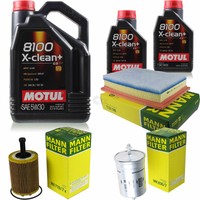 MANN-FILTER Inspektionspaket 7L Motul 8100 X-Clean+ 5W-30 FüR Vw Sharan 2.8 V6