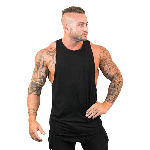 Men's Gym Workout Tank Tops Muscle Tee Stringer Bodybuilding Sleeveless T-Shirts - Picture 20 of 32