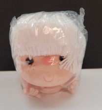 Vintage Fibre - Craft Doll Head w/Hands 4.25" White Hair