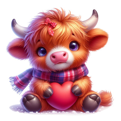 XXL 30X30 Car Sticker Spring Highland Cow Decal