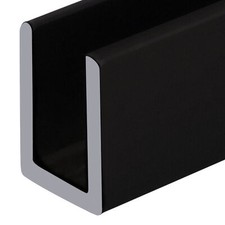 Oil Rubbed Bronze 3/8" Fixed Panel Shower Door Deep U-Channel - 95" Length - p