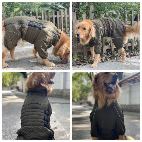 Dog Winter Coat 4 Legs Covered Windproof Waterproof Reflective Warm Dog Clothing - Picture 37 of 65