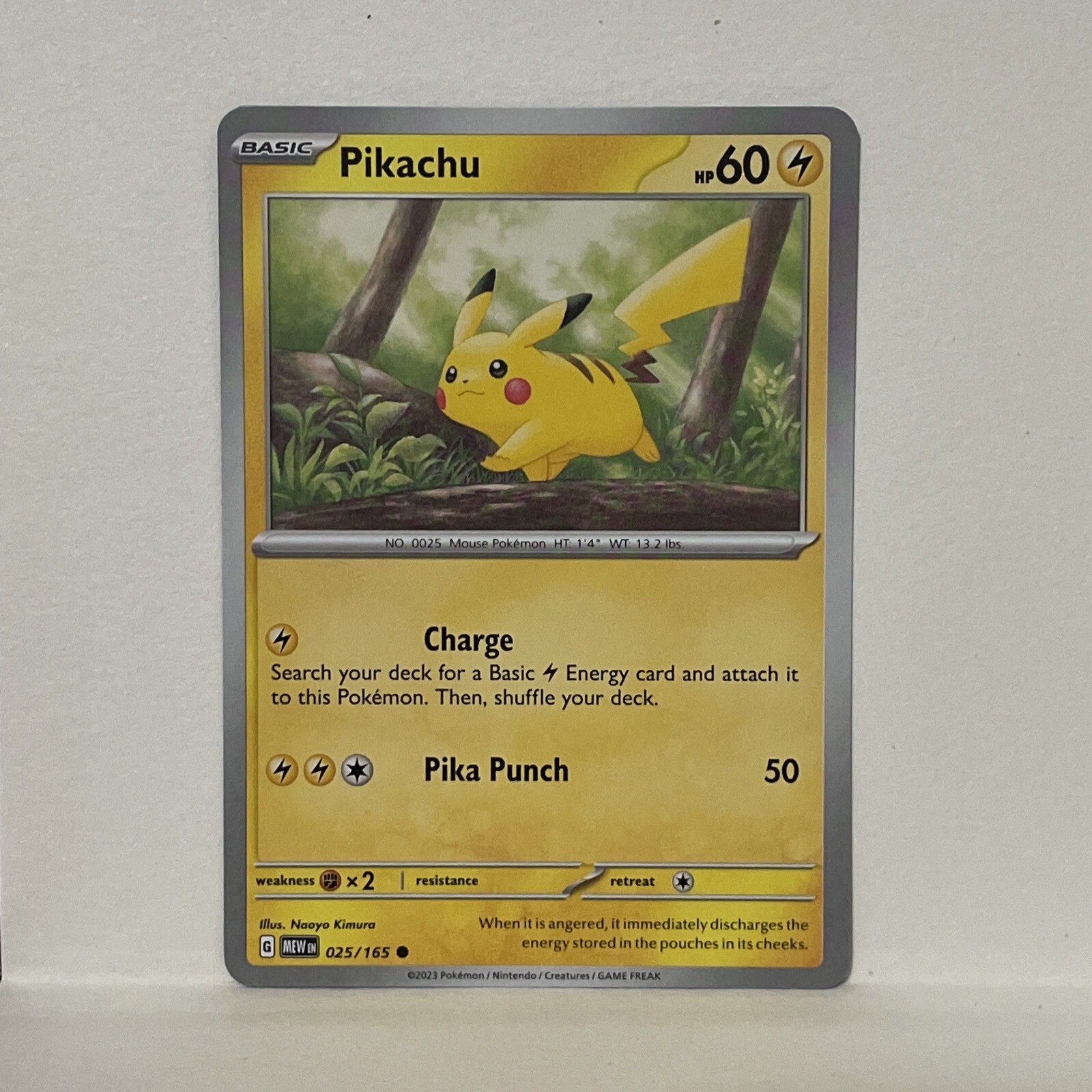 Pikachu - 025/165 151 Common Pokemon - NM/MINT