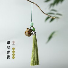 Green Sandalwood Chinese Style Lotus Sachet Ball Pendant Accessory Tassel Craft