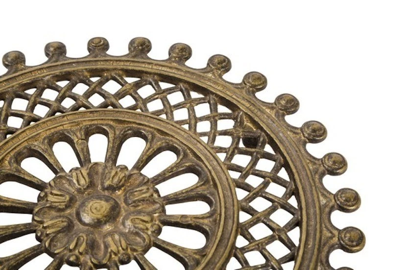 Sottopentola in ottone brunito a forma di raggiera indistruttibile MADE IN ITALY - Immagine 2 di 2