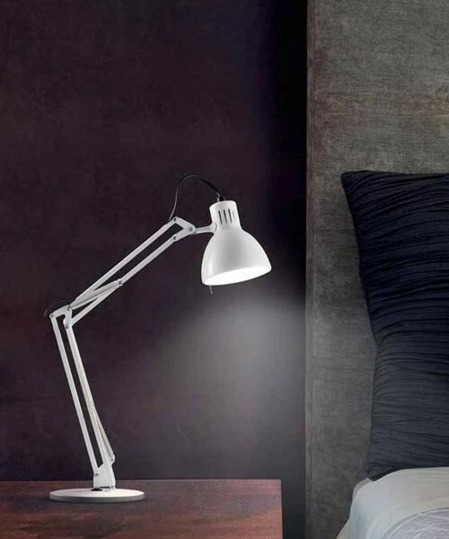Lampada JJ Tavolo Bianca con morsetto e base I Tre