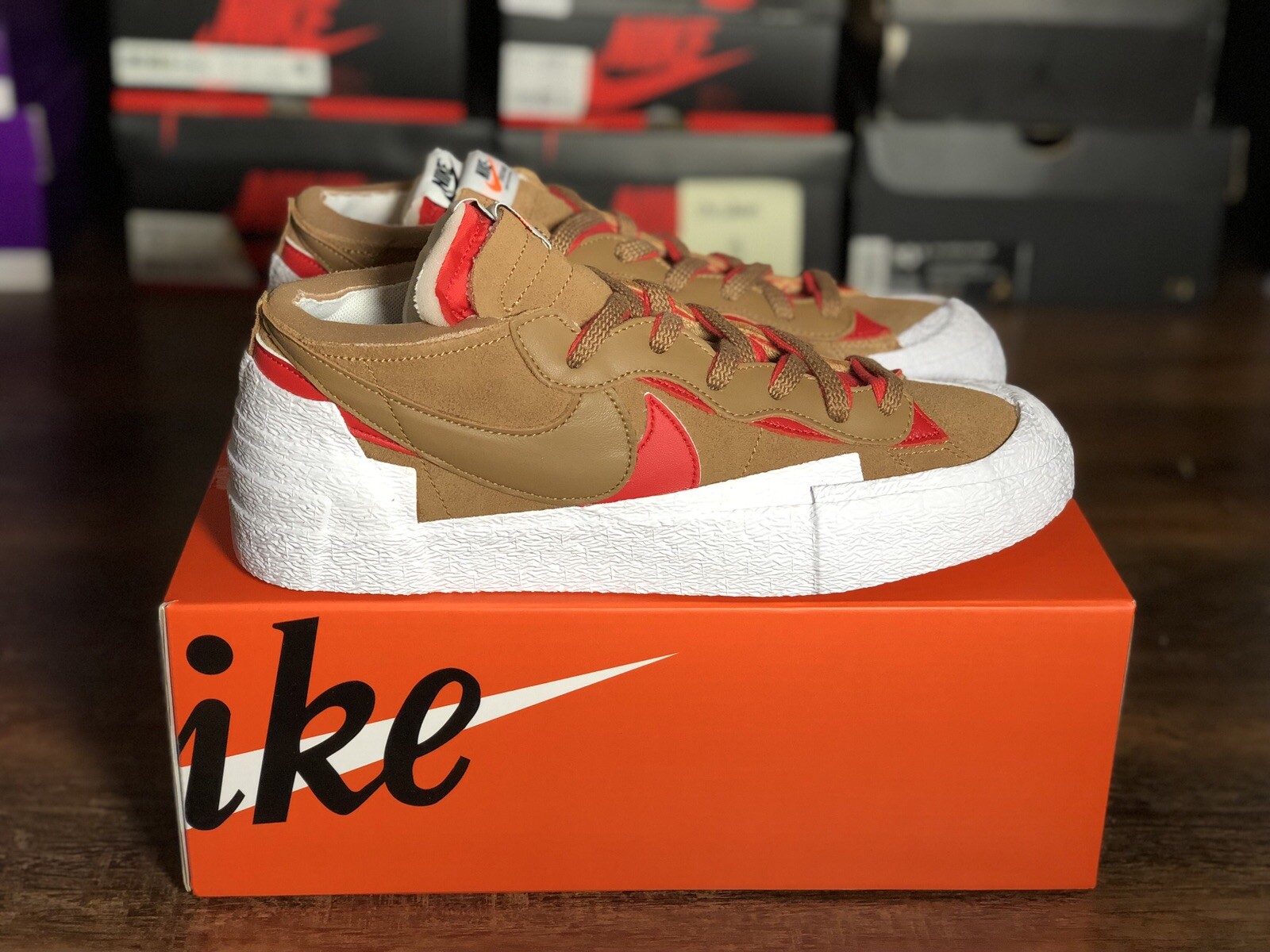 SACAI X NIKE Nike Blazer Low x Sacai ""marrone britannico"" taglia 10 DD1877 200