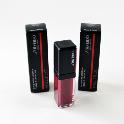 2 Shiseido LacquerInk Lip Shine #308 PATENT PLUM - Set Of 2 x 6mL / 0.2 Oz. - Afbeelding 1 van 1