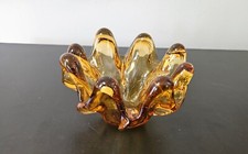 Posacenere portacenere in vetro pizzicato ambra stile Murano vintage