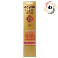 4x Packs Gonesh Extra Rich Incense Sticks Cinnamon Scent | 20 Sticks Each