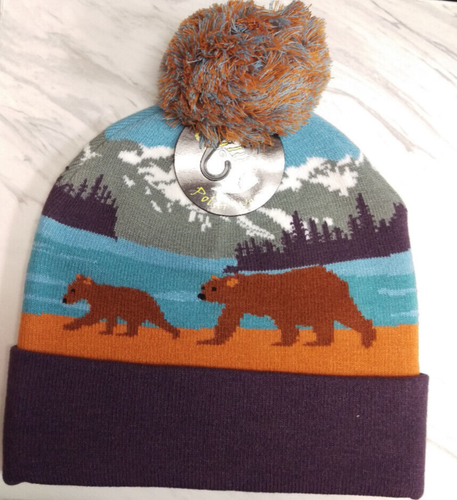 Nuovo cappello Alaska Polar Wear stile berretto Alaska cappello a maglia con pom pom bear & cucciolo - Foto 5 di 6