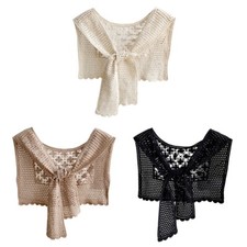 Triangular Shawl Wraps Shoulder Wrap Shrugs Scarf Solid Knitted Hallow-Out