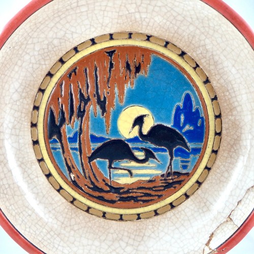 Antike EMAILLESCHALE VON LONGWY Art Deco "STELDE" 30er/1930er Jahre/primavera... - Bild 4 von 12