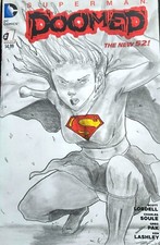 Superman: Doomed #1 (DC Comics julio 2014) boceto en blanco Var con boceto a lápiz personalizado