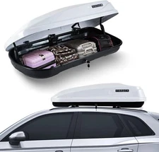 13 CU.FT. Rooftop Cargo Box Carrier Large Top Mount Travel Luggage Storage,W/KEY