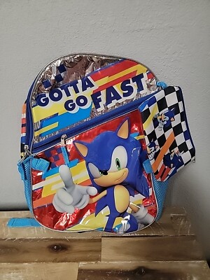 Sonic The Hedgehog Gotta Go Fast Backpack Child Youth Backpack Book bag NEW
