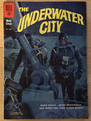 1961 Dell Underwater City Movie Classic Comic #1328 Low-Grade Reader Copy
