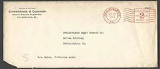 DATED 1933 COVER PHILA PA STRAWBRIDGE CLOTHIER FAMOUS DEPT STORE, PIECE MISSING
